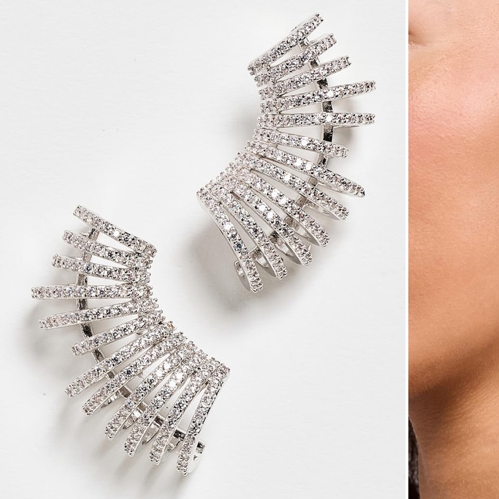 🆕 BY ADINA EDEN Pave Fancy Cage Stud Earrings